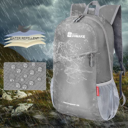 ZOMAKE Packable Backpack 10/20L - Silver Grey&Light Purple (image 3)