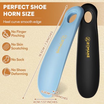 ZOMAKE Portable Plastic Shoe Horn - 7.3"