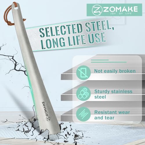 ZOMAKE Shoe Horn - Metal Long Handle Boot Horn (image 2)